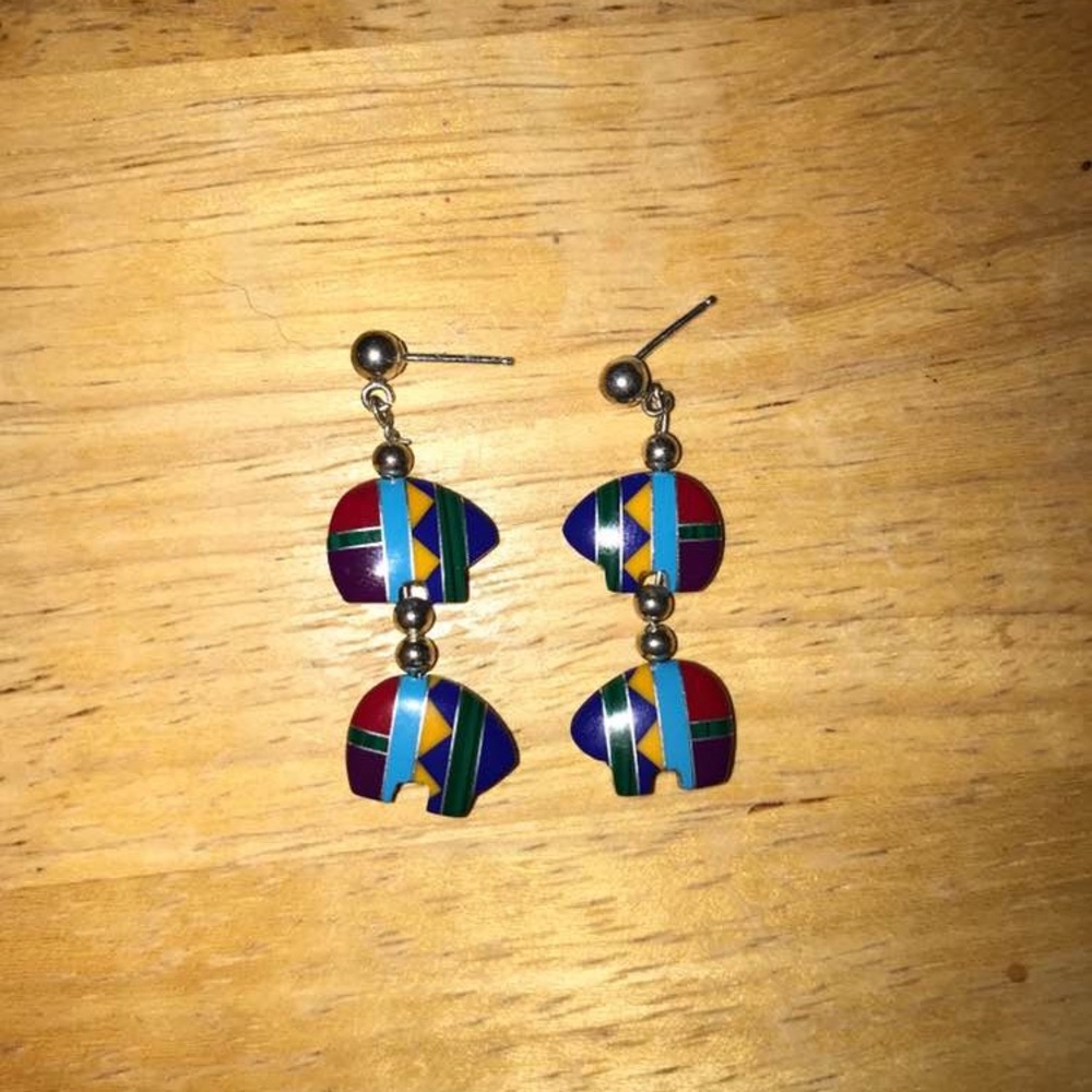 Native Alaskan style bear earrings